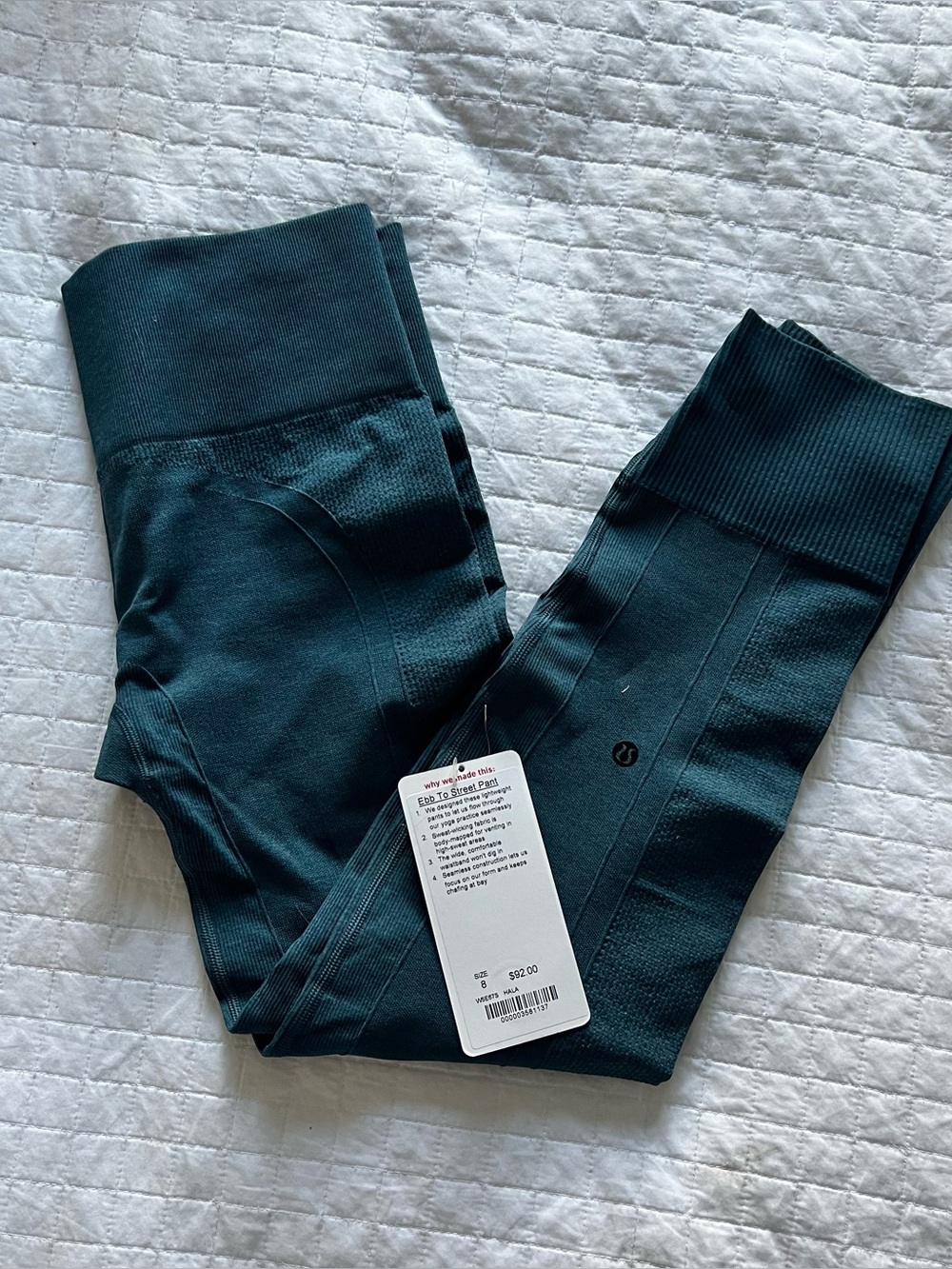 Lululemon Ebb to street pants 8 turquoise NWT